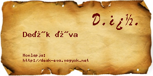 Deák Éva névjegykártya