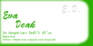 eva deak business card